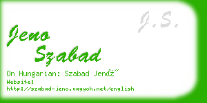 jeno szabad business card